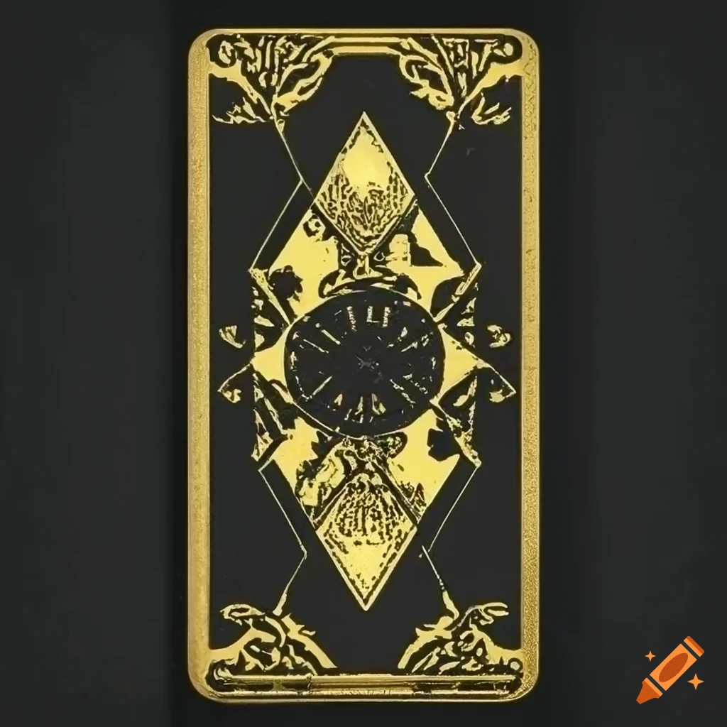 Black and gold tarot card on Craiyon