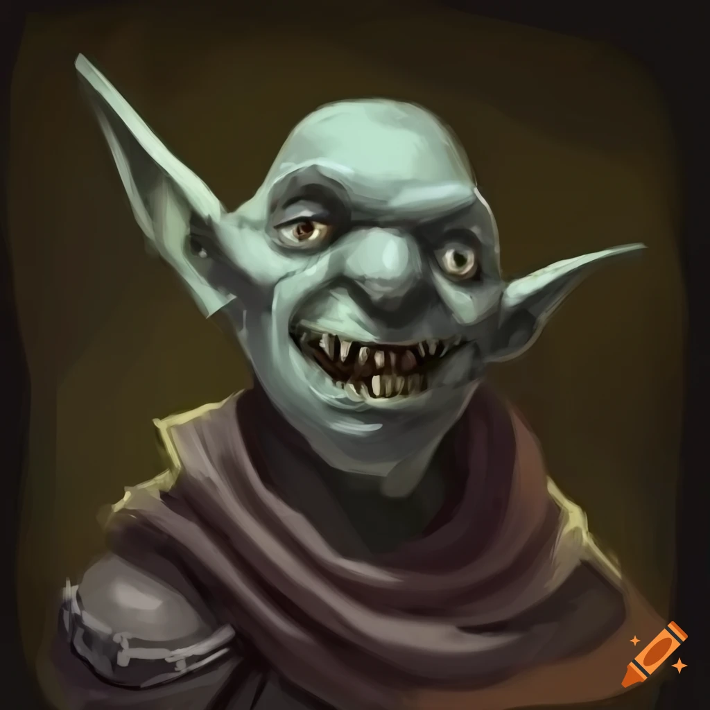 Illustration of a sneaky goblin thief on Craiyon