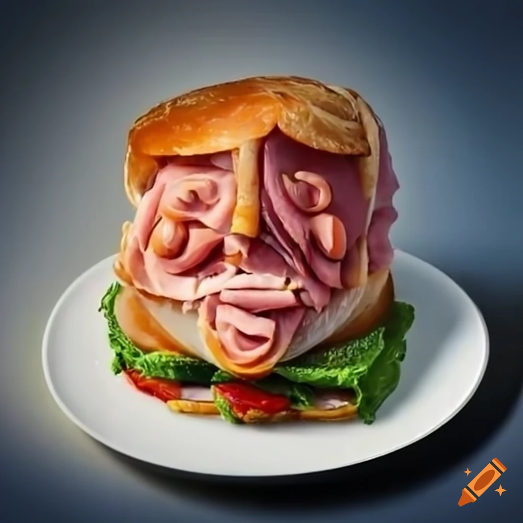 Ham Sandwich Caricature Of Donald Trump On Craiyon