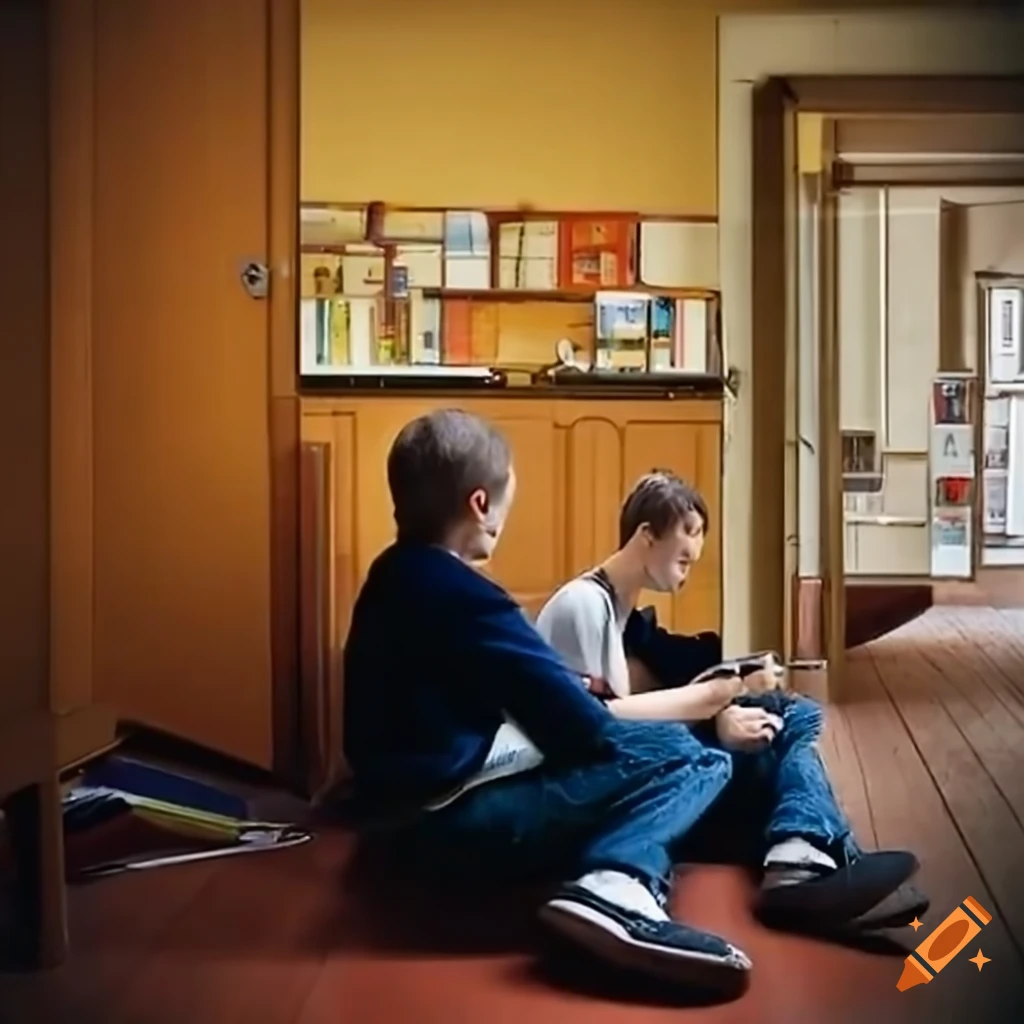 college students using cell phones in a dormitory