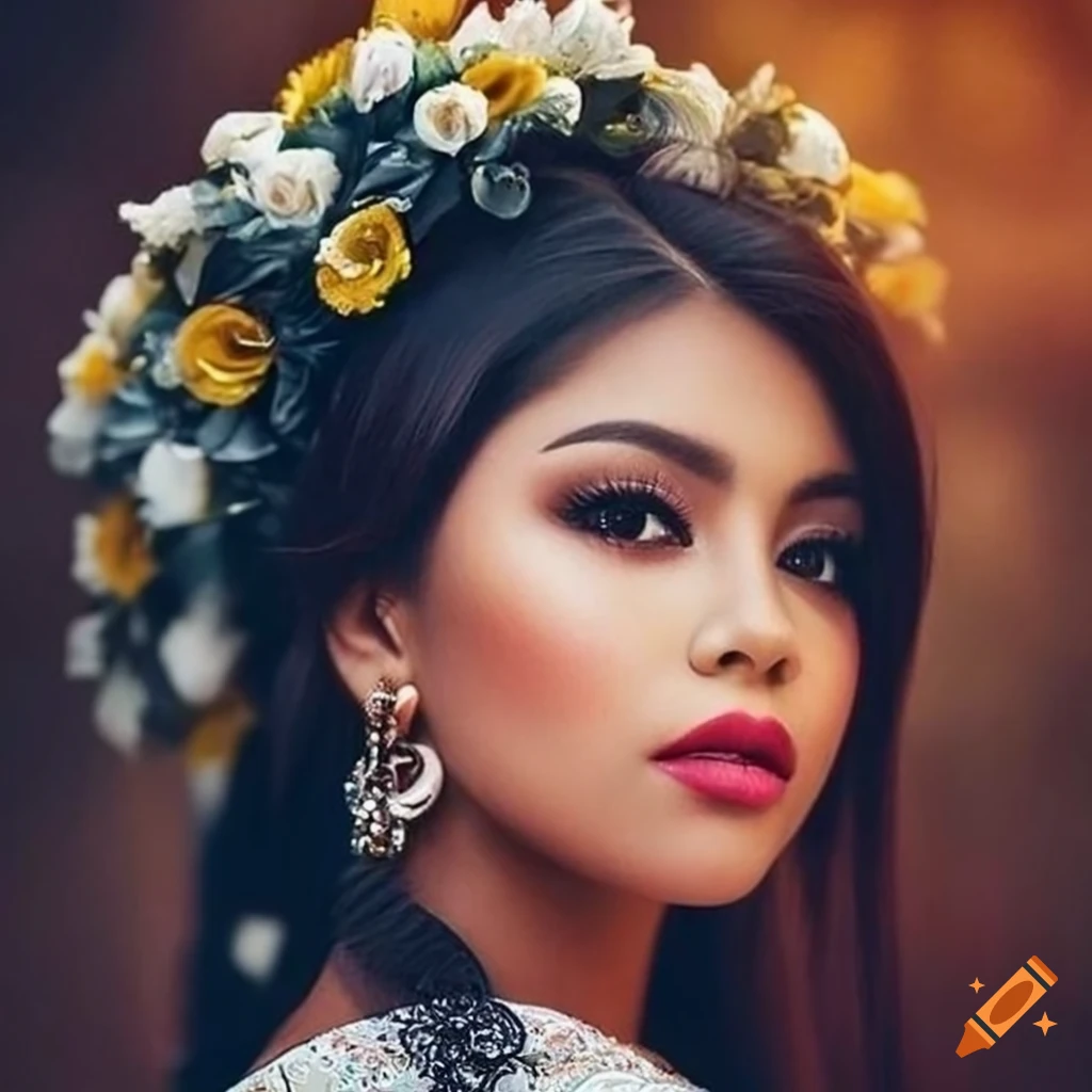 hyper-realistic portrait of a beautiful Mexican girl