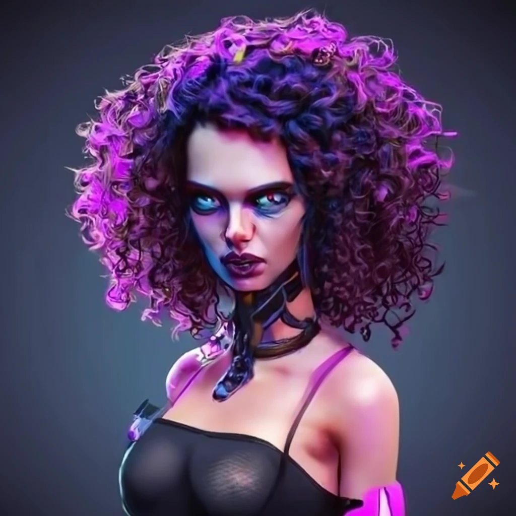 Cyberpunk Woman With Curly Dark Hair On Craiyon 