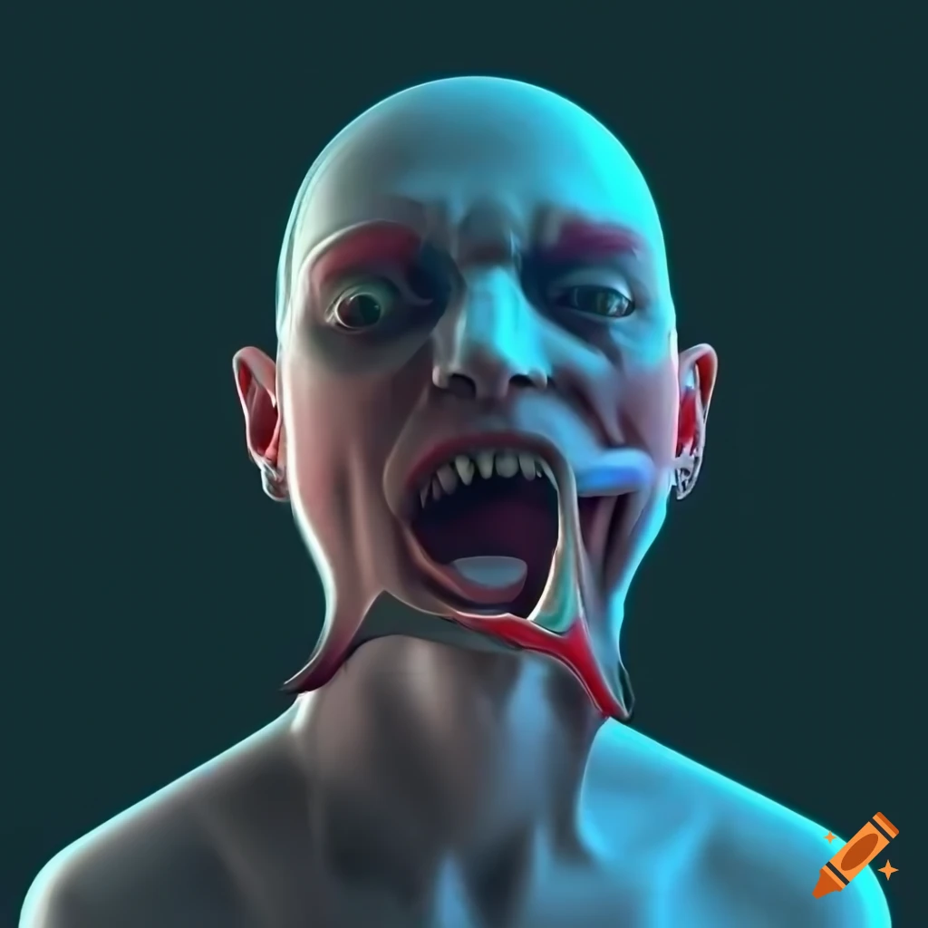 3D render of a man avoiding scissors