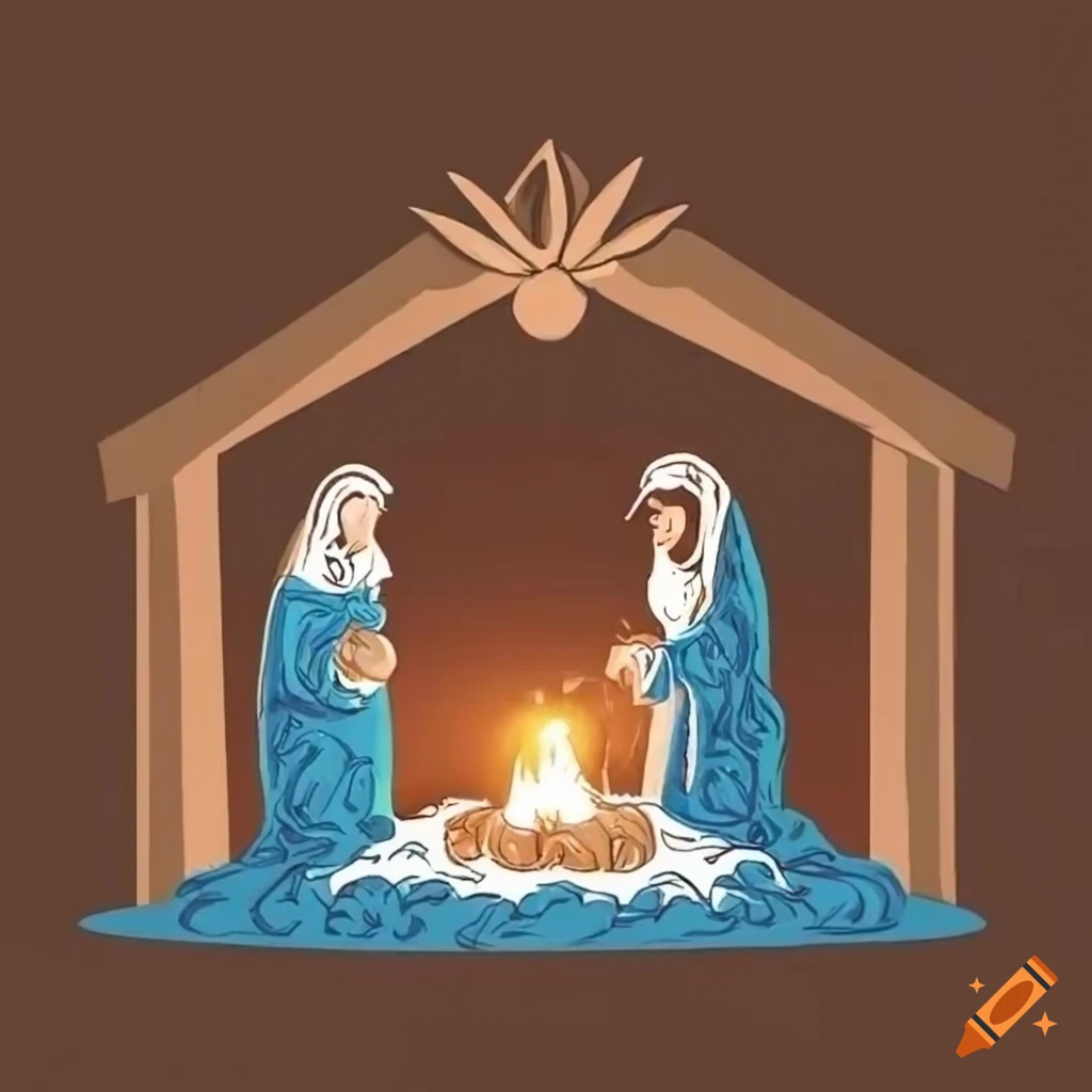 Nativity Scene Doodle Print. Minimalist Christmas Nativity Drawing Line  Art. Printable Modern Baby Jesus Holy Mary Saint Joseph Silhouette - Etsy