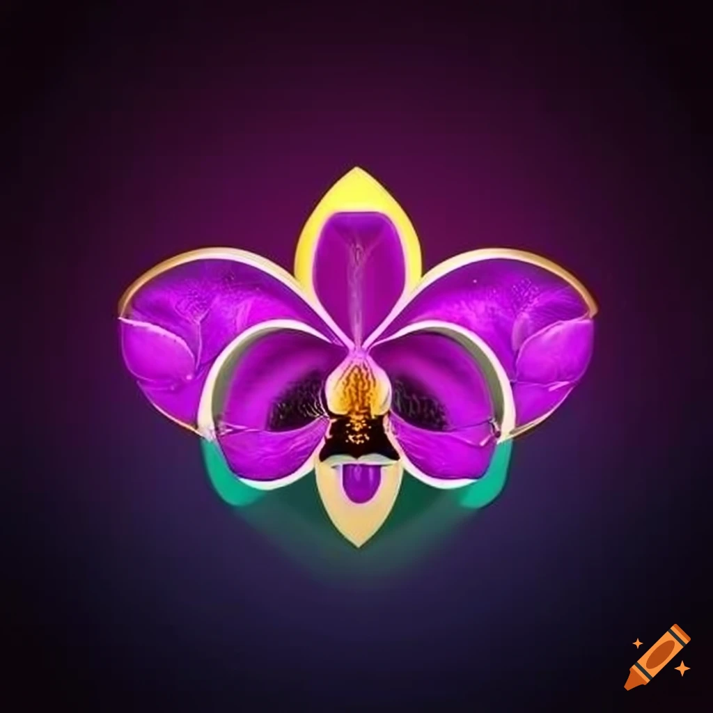 Orchid Flower Low Poly Logo Design Graphic by makhondesign · Creative  Fabrica