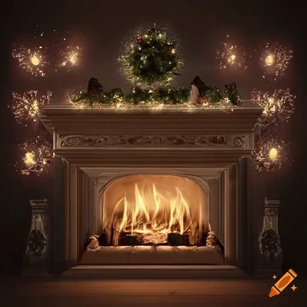 digital artwork of a cozy Christmas room