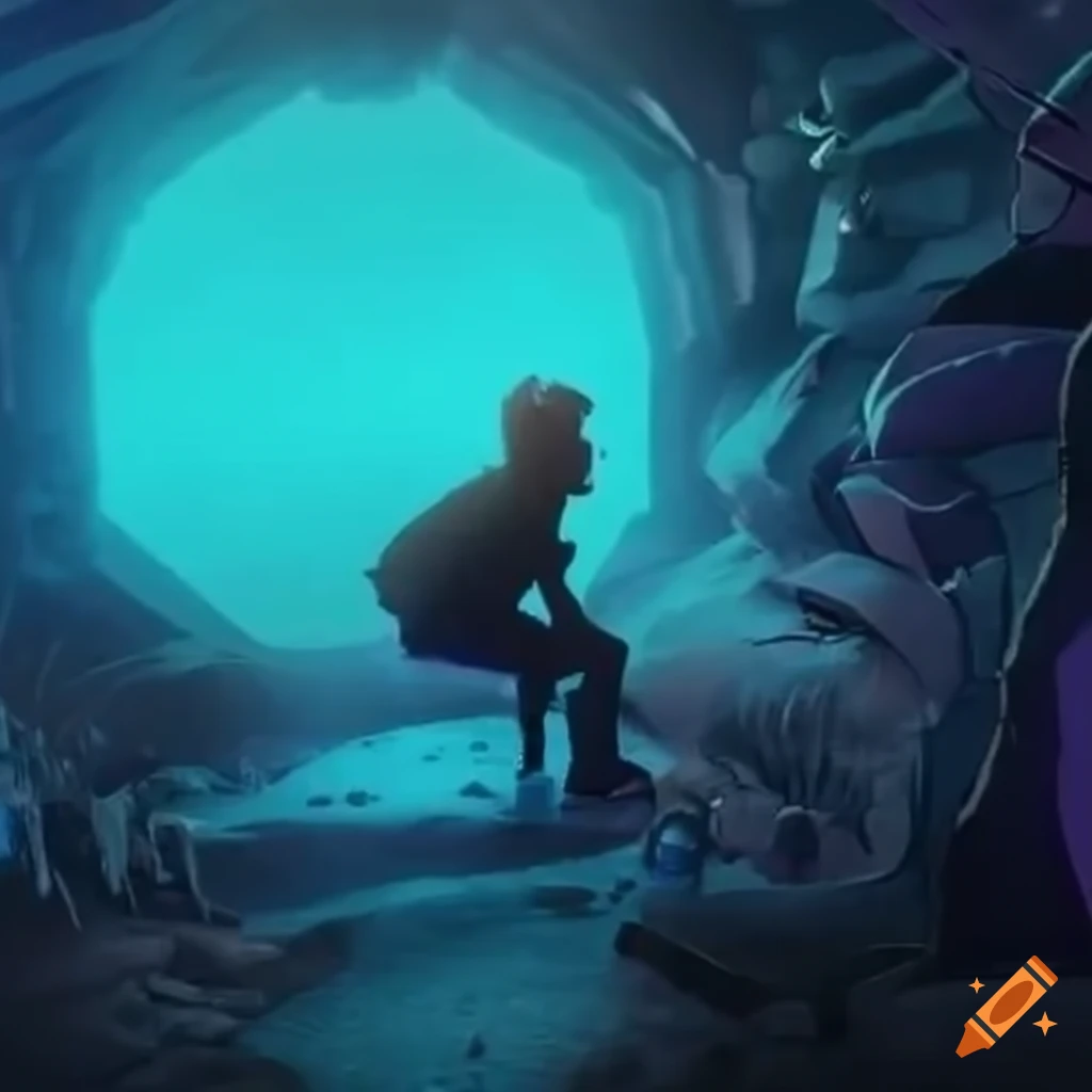 ilustración de una persona cayendo en un agujero colorido