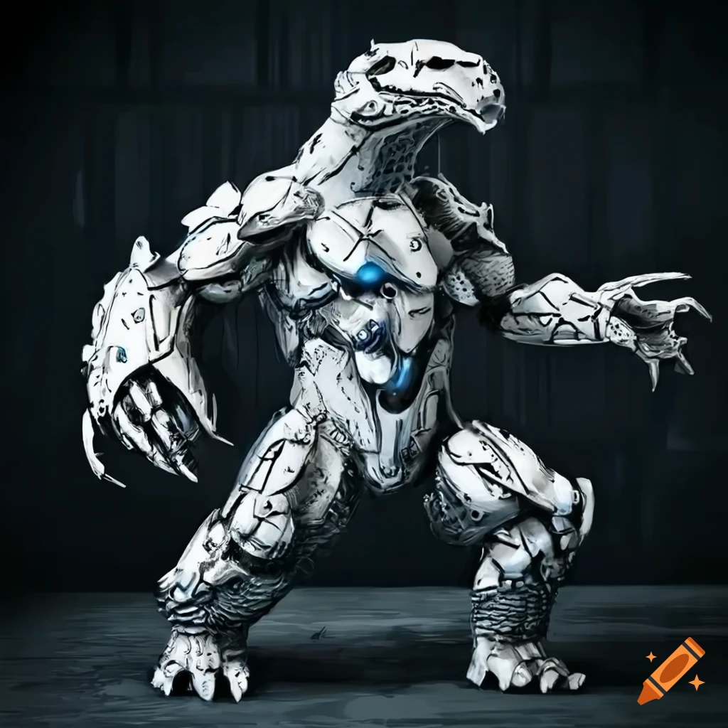 cyborg kaiju turtle with futuristic armor
