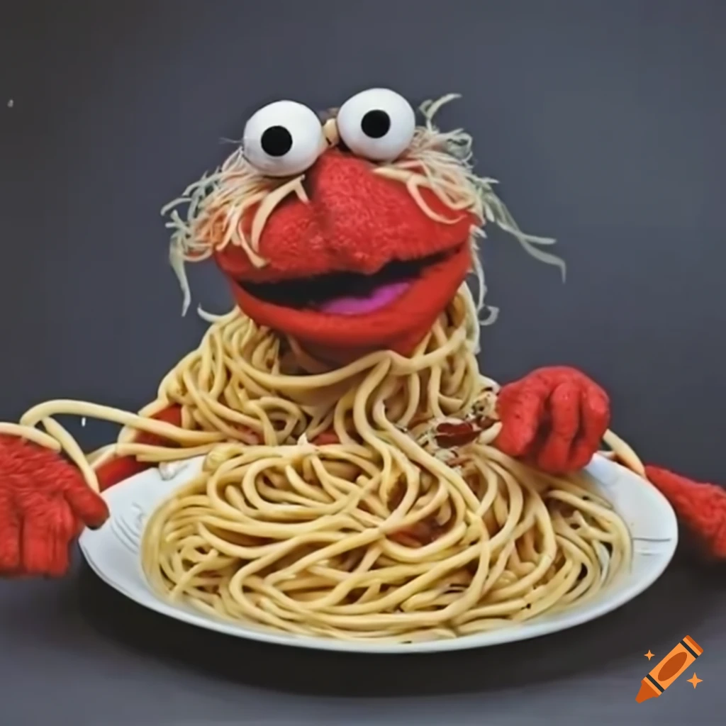 artistic depiction of a spaghetti monster with meatball nose and fork arms