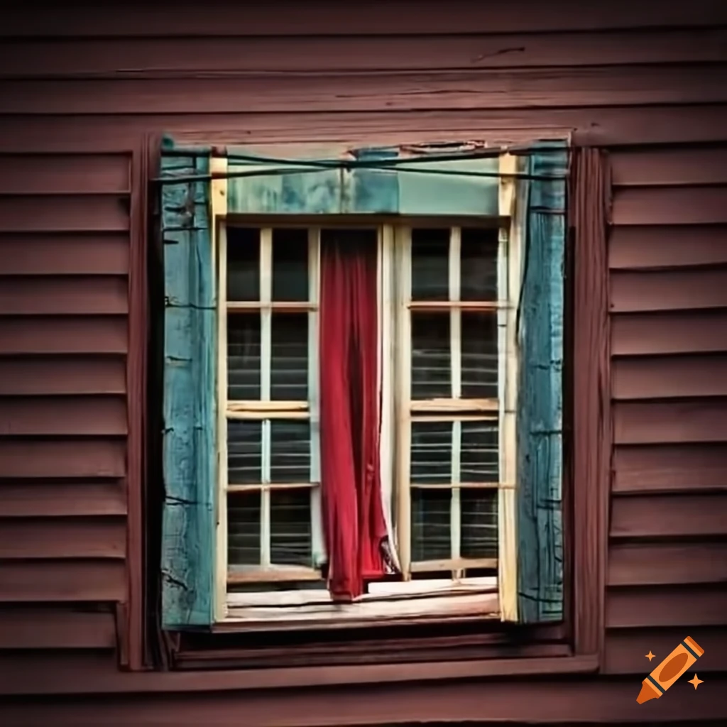 Unique window design with hanging curtain on Craiyon