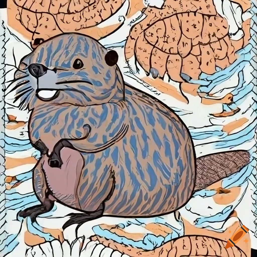 graphic modern art style beaver