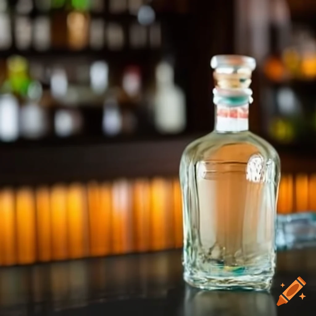 Mexican tequila bottle in a bar on Craiyon