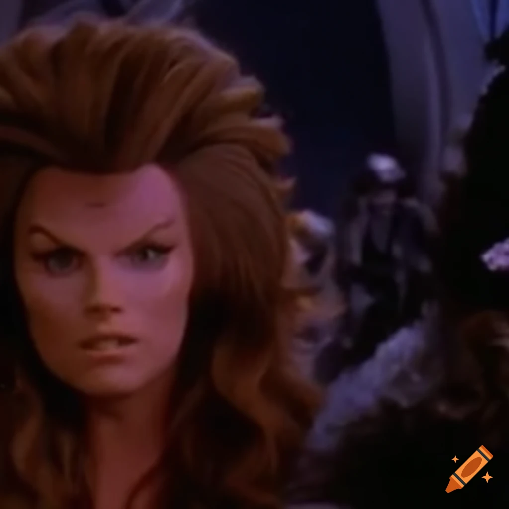 Scene from 1990s tv show with elements from "the dark crystal