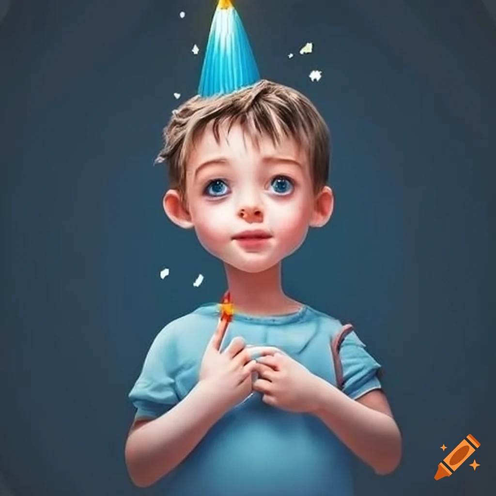 Boy Celebrating His Birthday