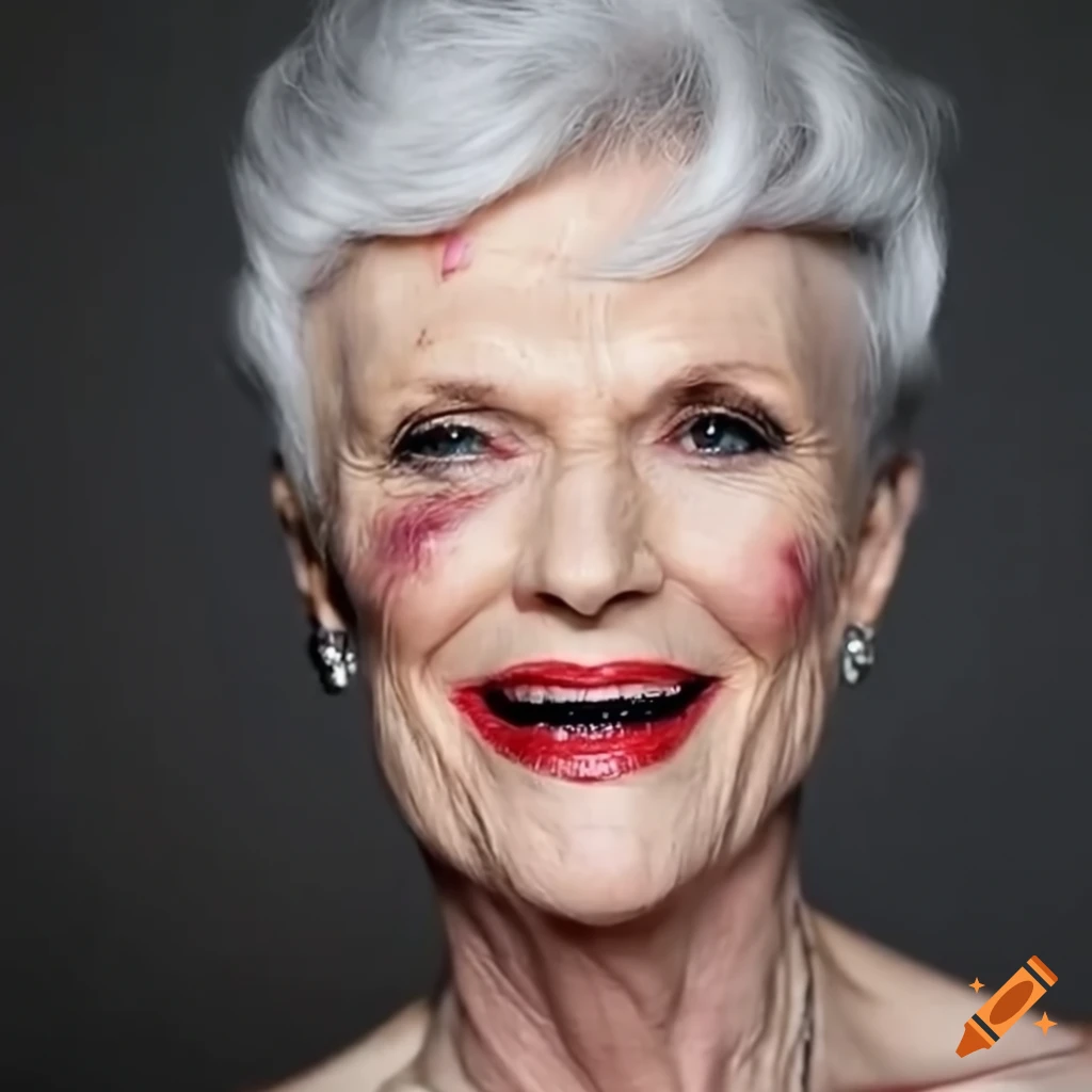Portrait of maye musk with a smile