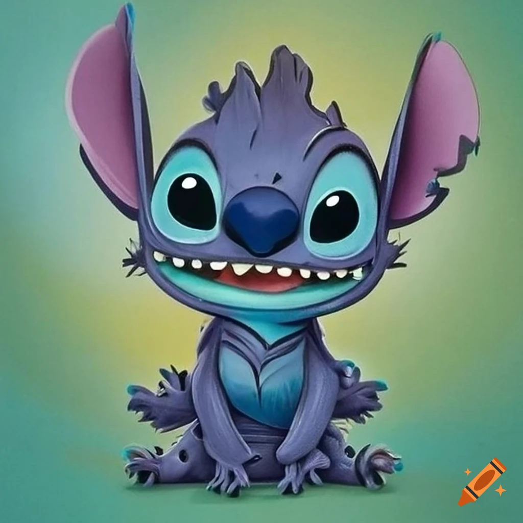 cartoon character Stitch on Craiyon