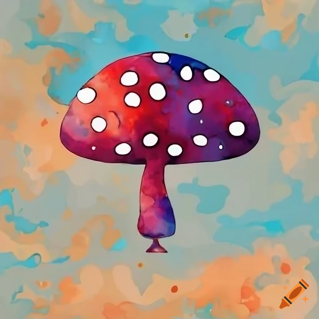 colorful mushroom shaped balloon in the sky