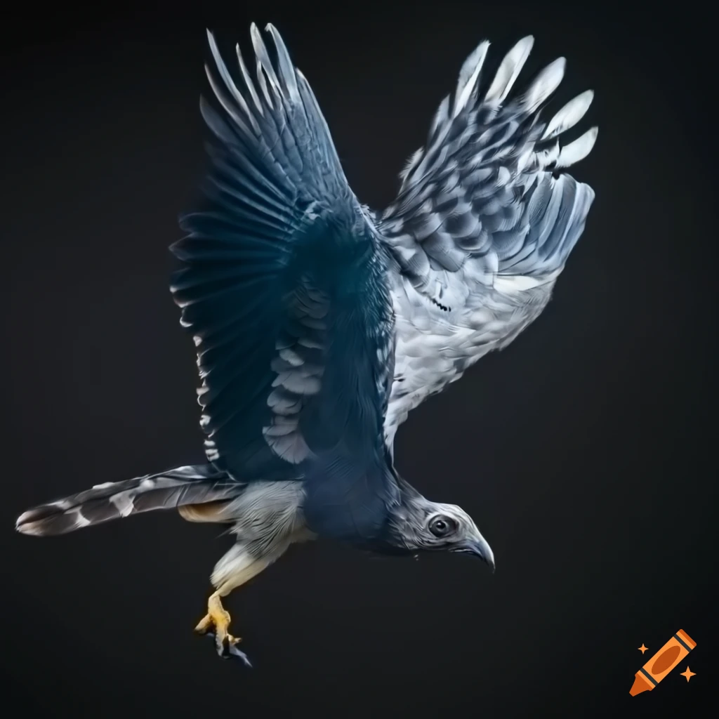 Portrait of a majestic harpy eagle in flight on Craiyon