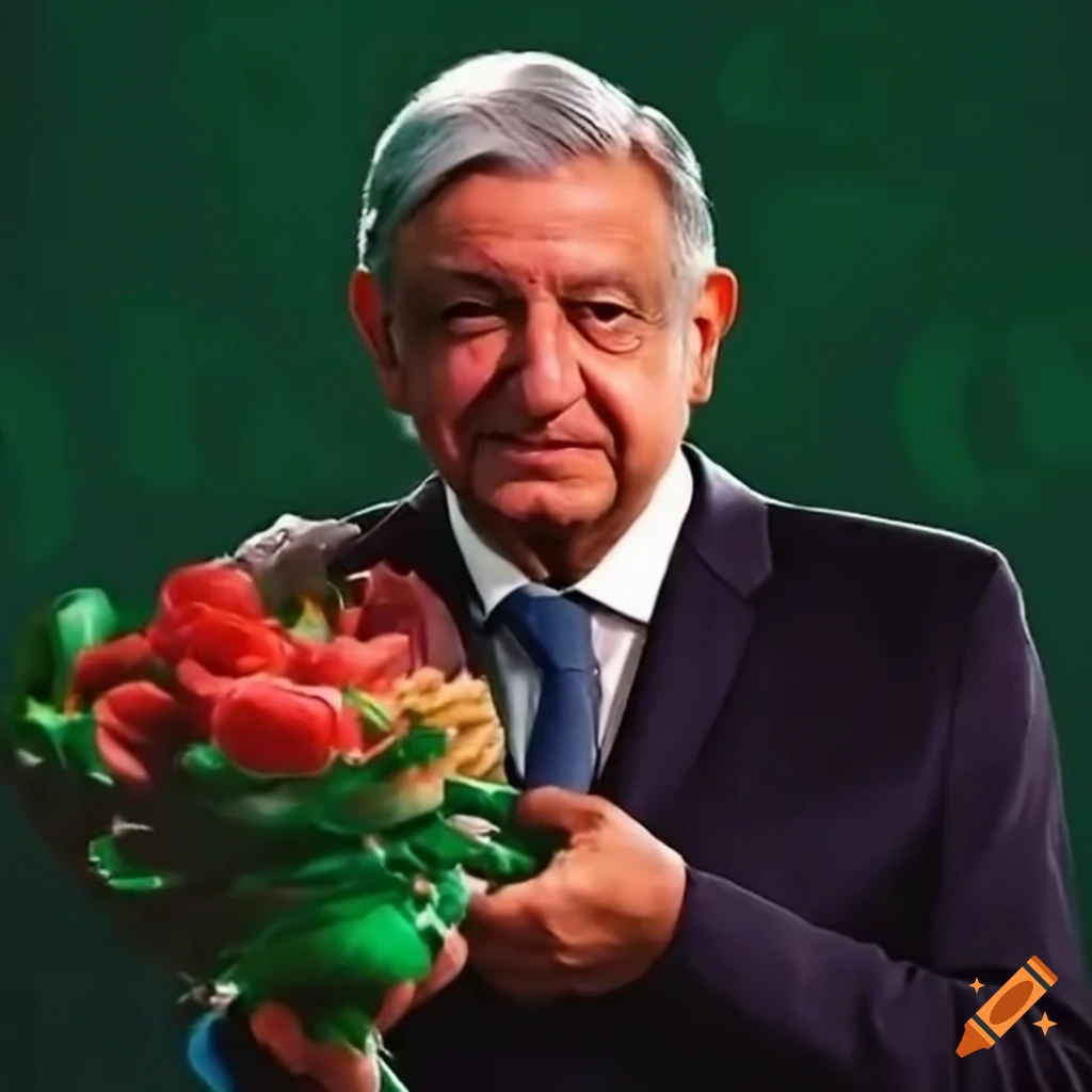 amlo-giving-flowers-as-a-gift-on-craiyon