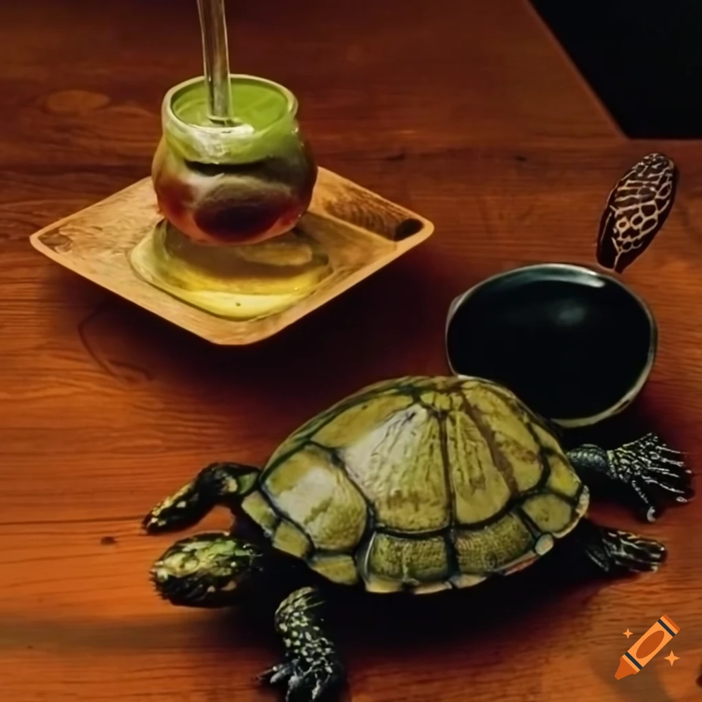 humorous image of a turtle in a bar