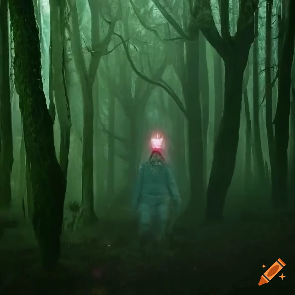 Hyper Realistic Depiction Of A Old Man With Glowing Red Eyes In The 