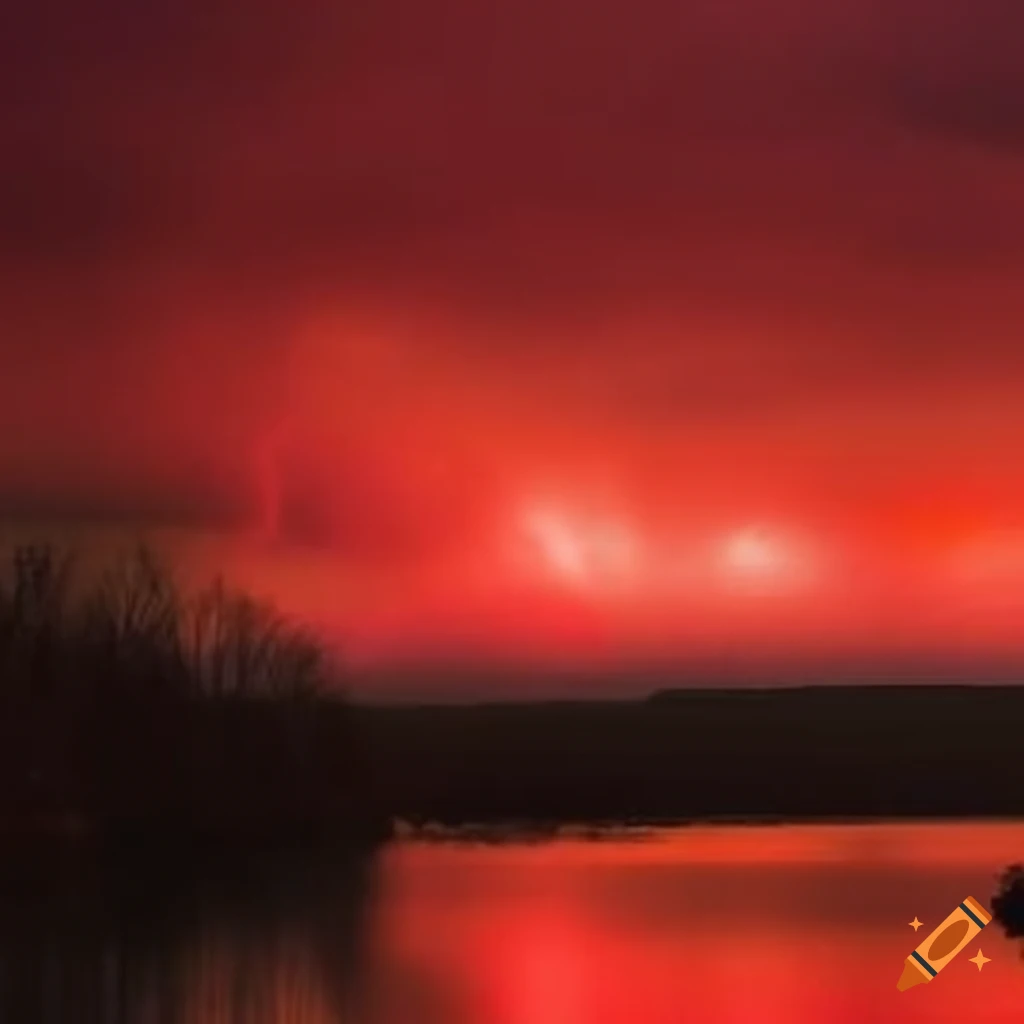 Red Sky During A Storm