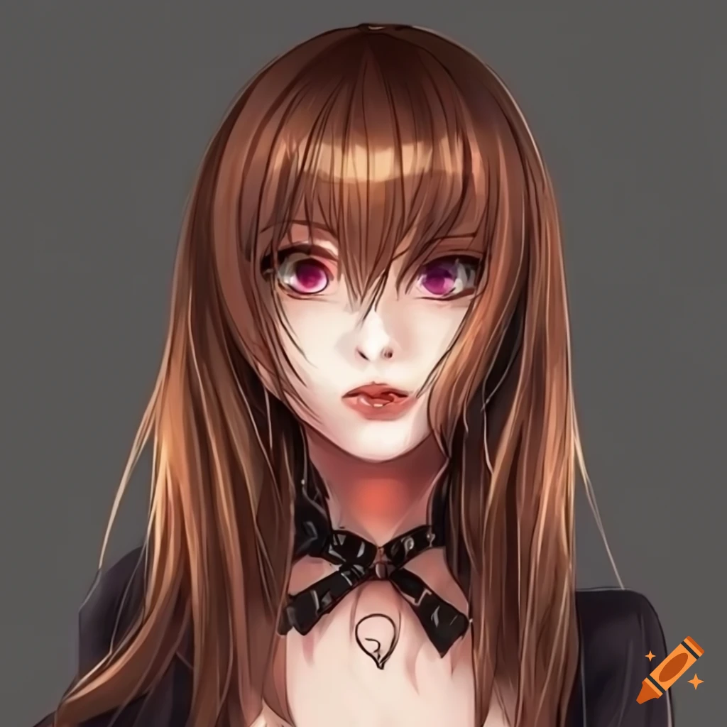 Anime Woman With Brown Hair And Hazel Eyes In Halloween Costume On Craiyon