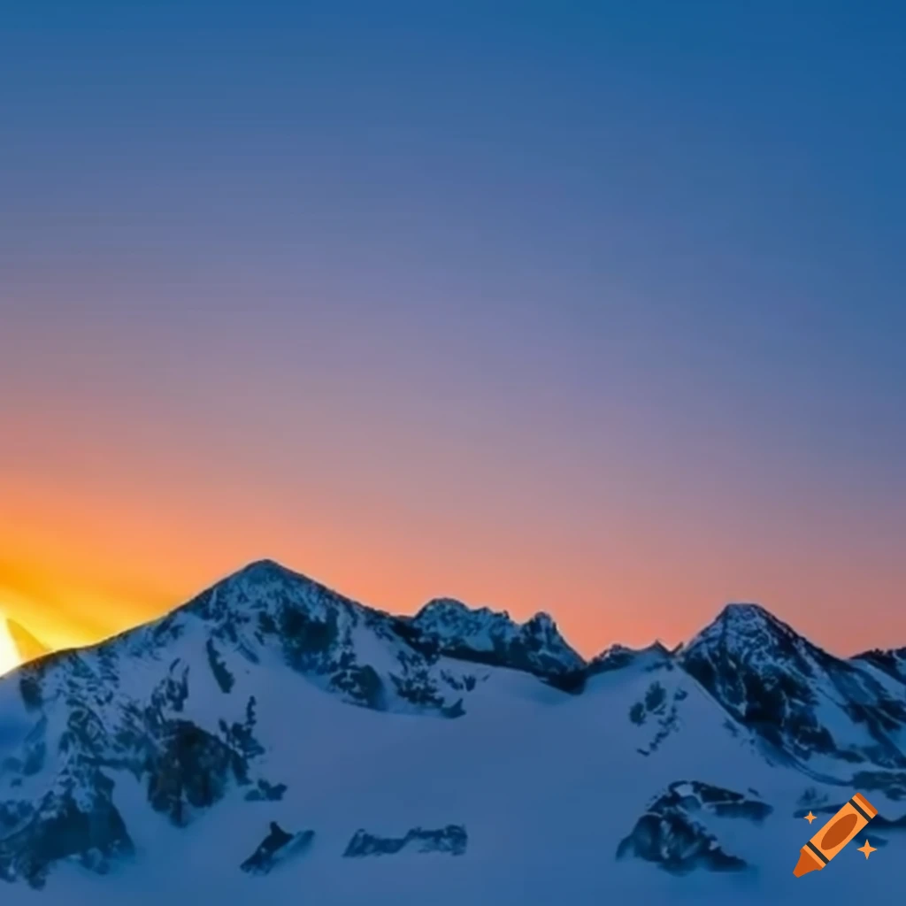 sunset-view-of-mountains-and-snowboarder-on-craiyon