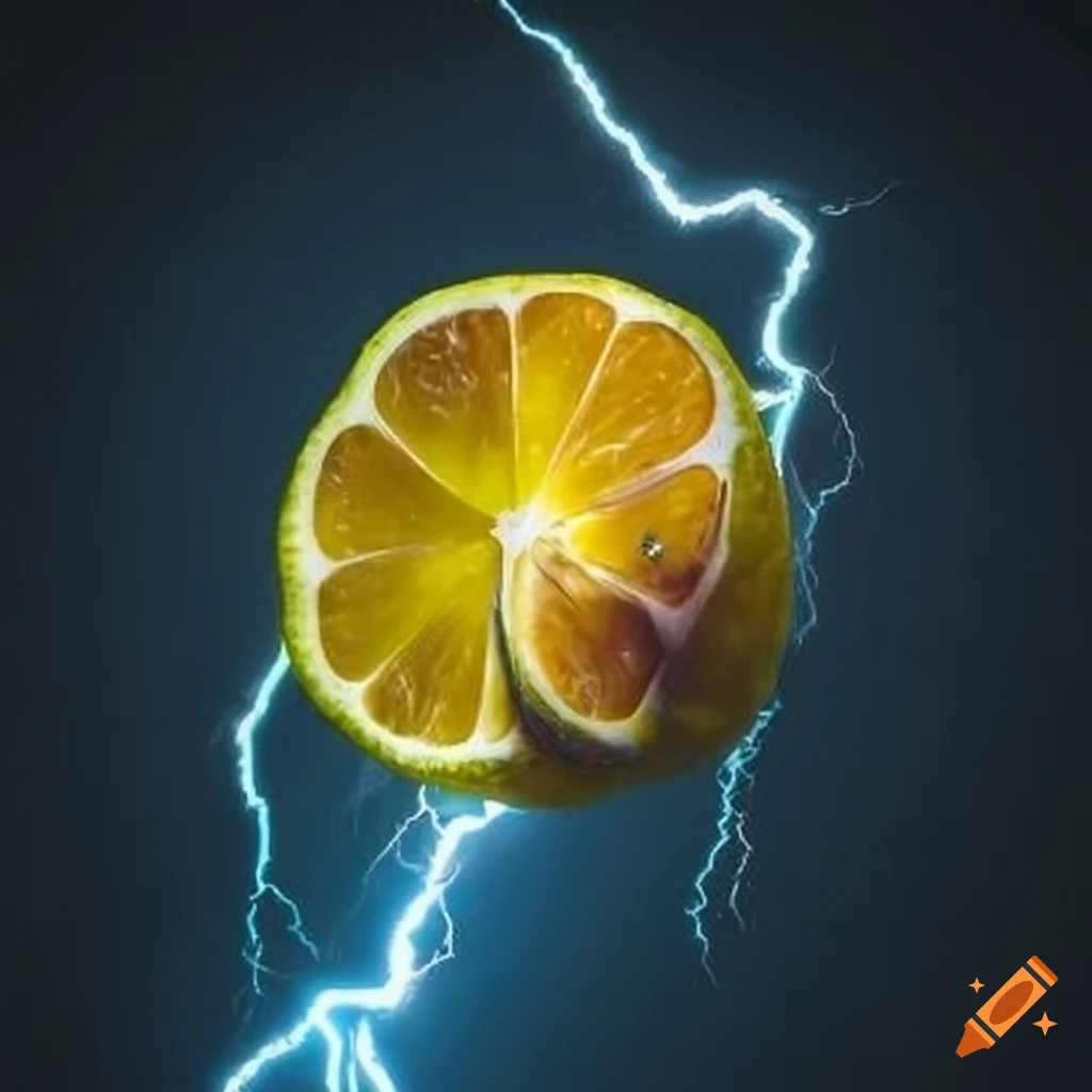 Electric lemon with lightning bolts on Craiyon
