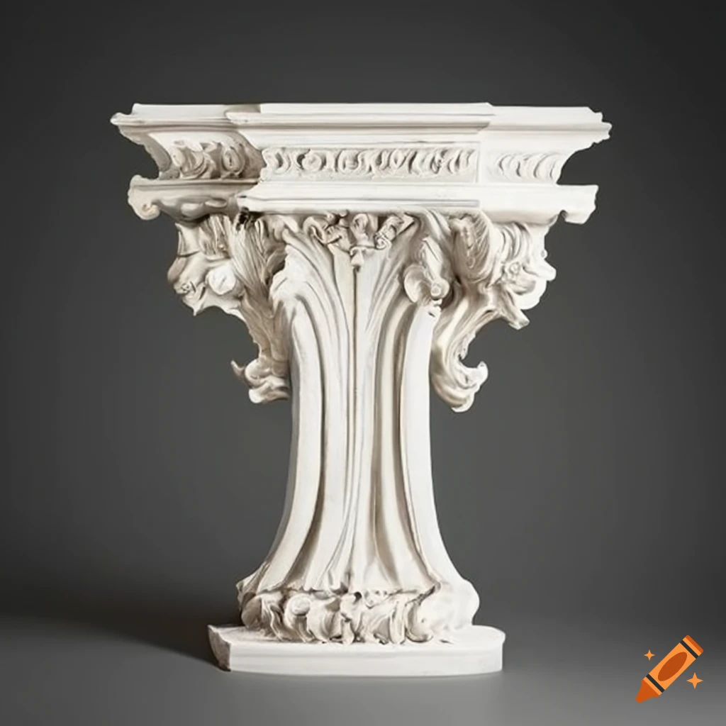 ornate white stucco ornaments in neo classical style