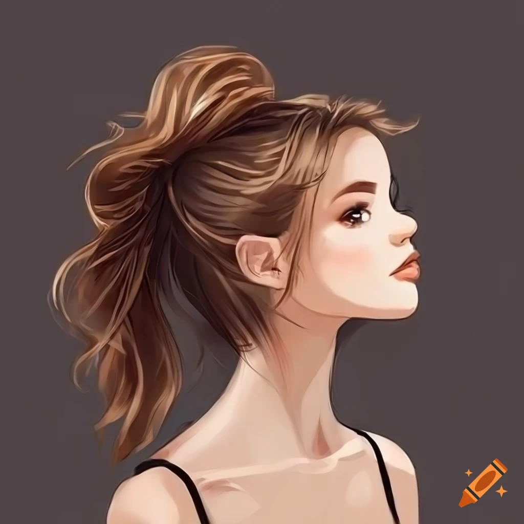 profile picture of a girl with messy ponytail and brown hair