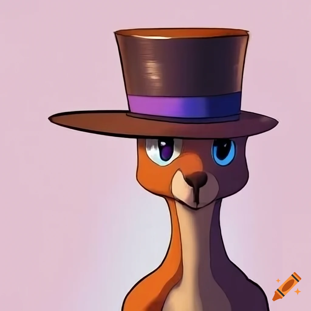 kangaroo wearing a monocle and top hat