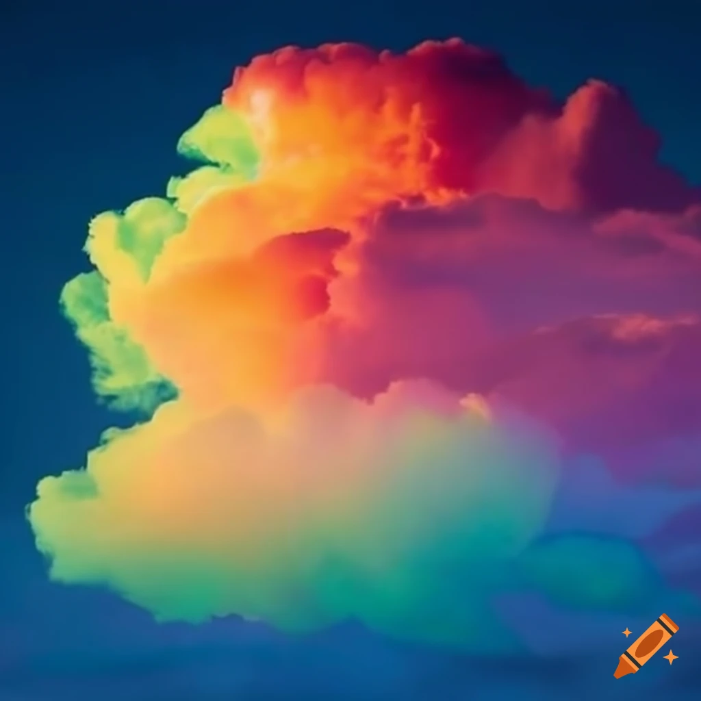 vibrant rainbow-colored clouds