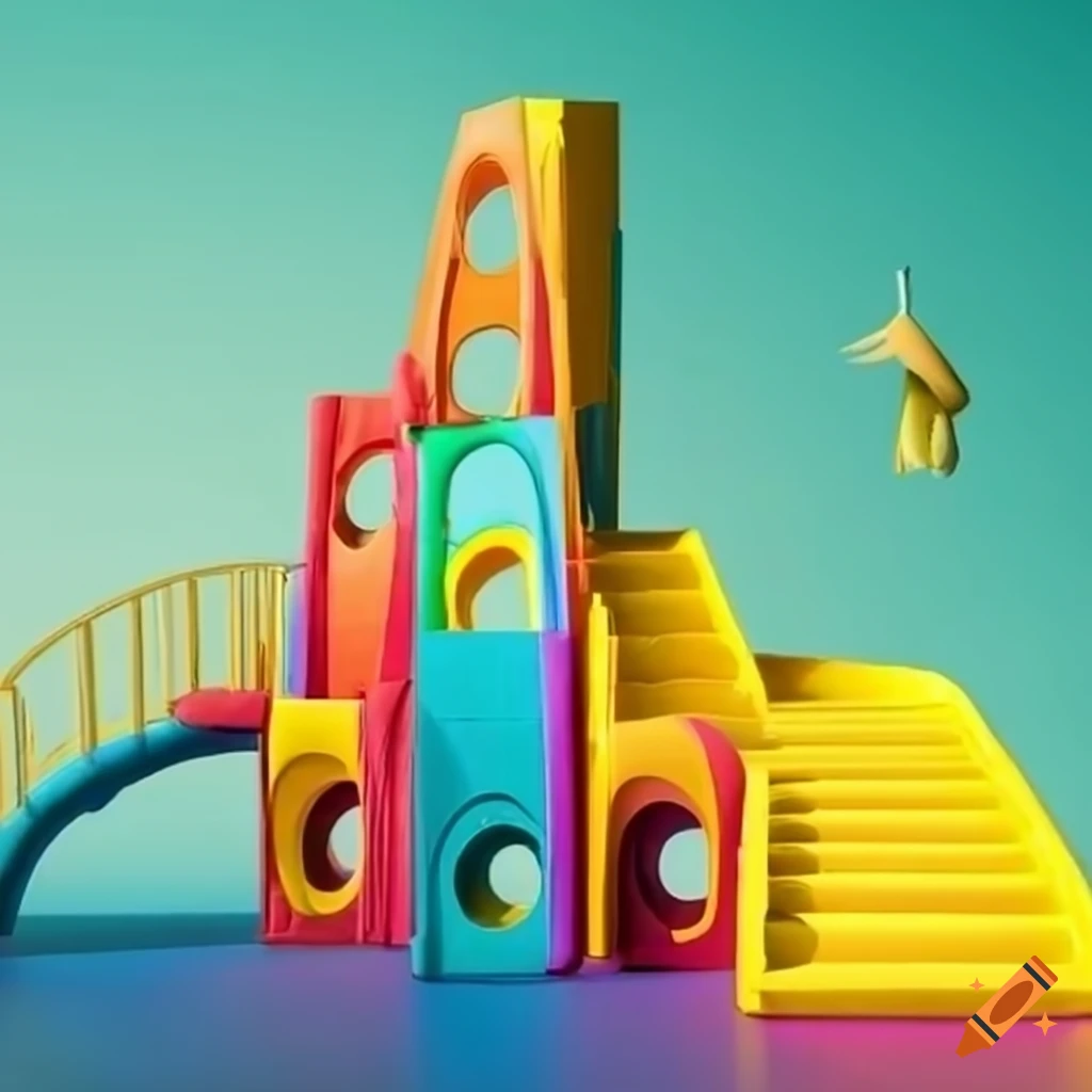 surrealist colorful playground