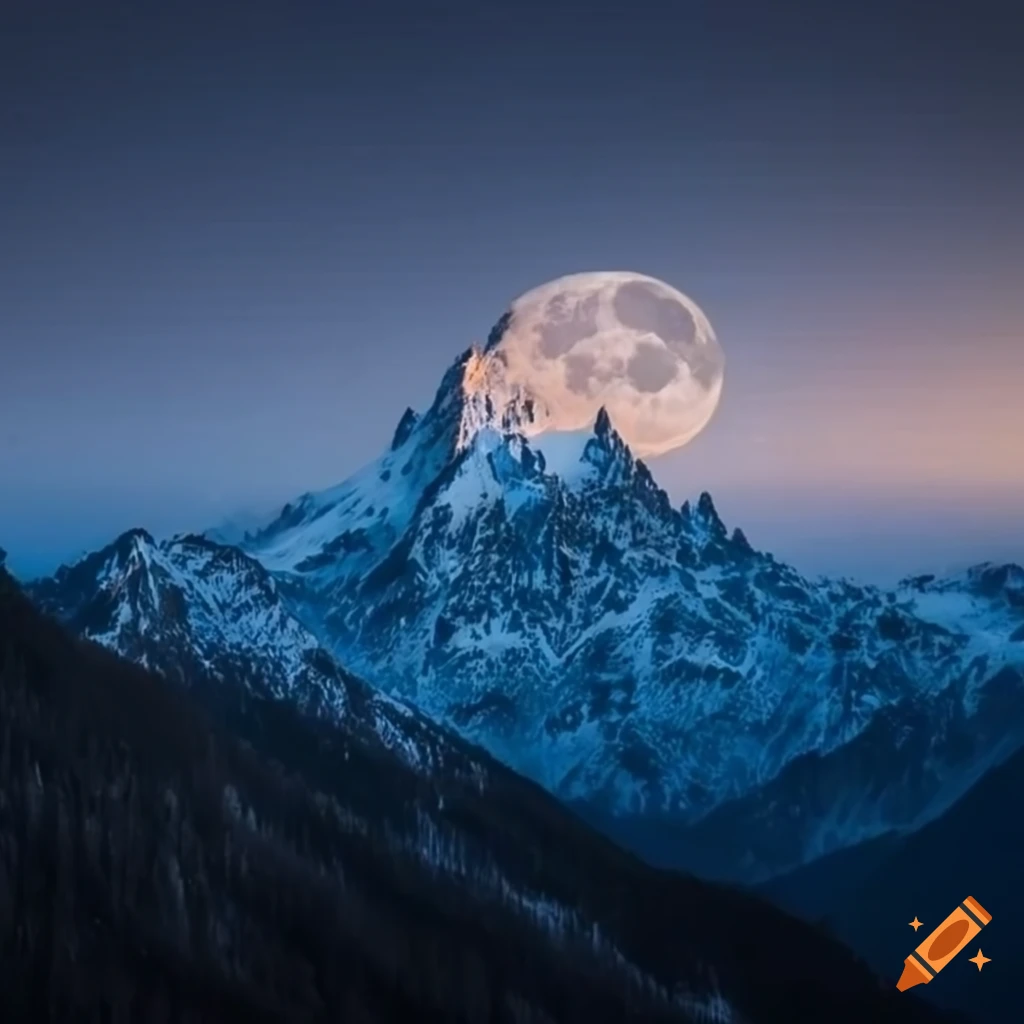 moonlit mountain landscape