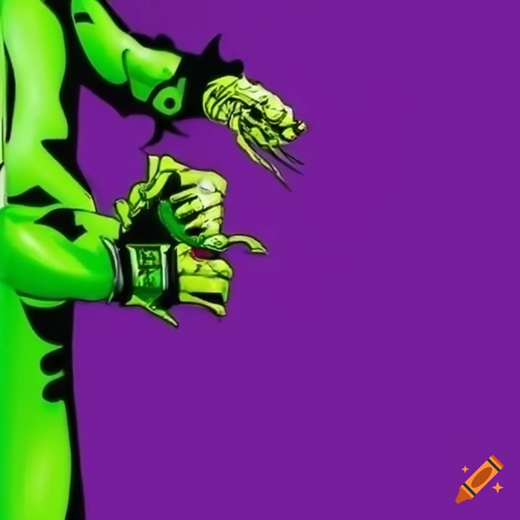 Joker and Iron Man in purple and lime colors