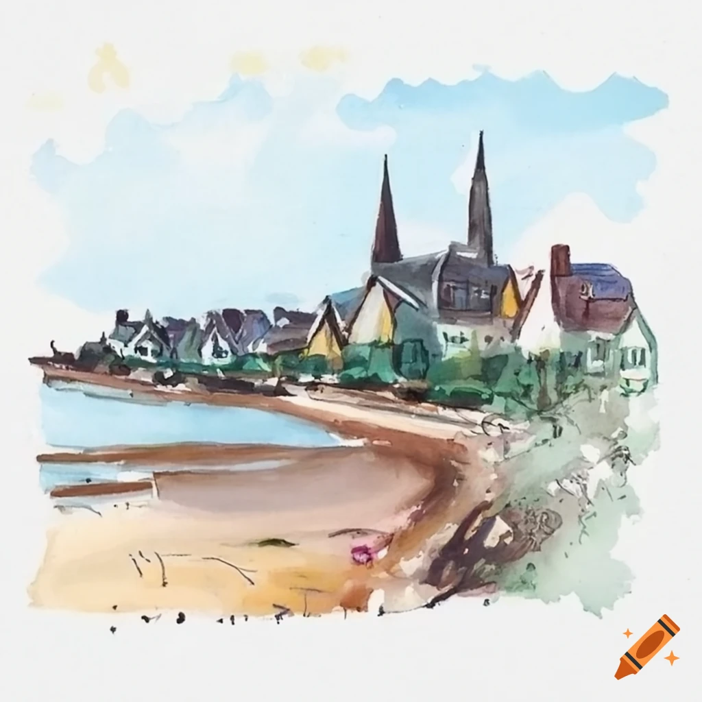 Harentz Dessin Village sur la côte atlantique main image 0