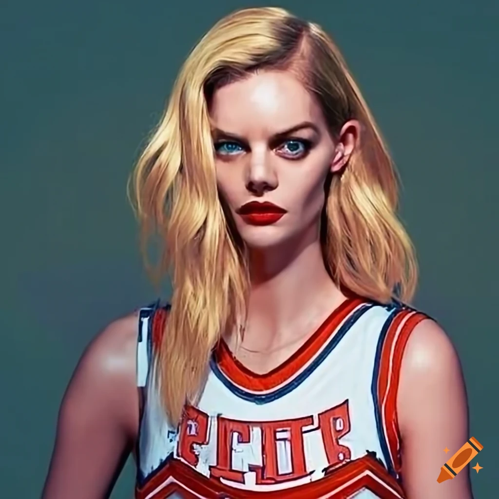 Samara Weaving dressed as a cheerleader