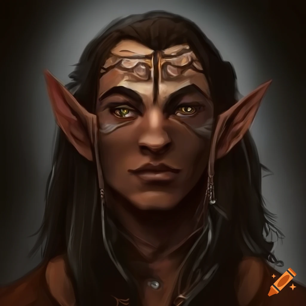 image of a dark-haired male wood elf