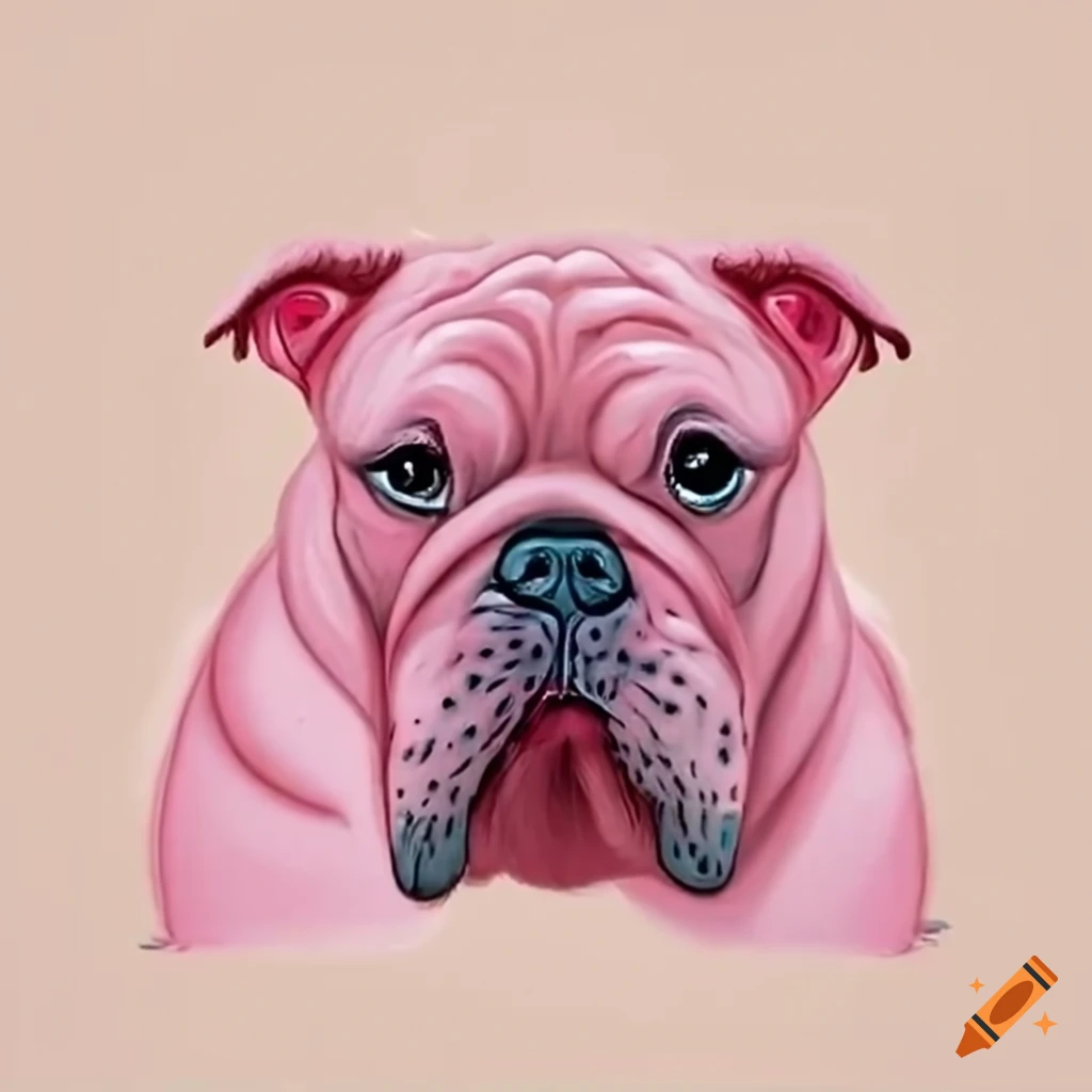 Cute pink bulldog with a perm on Craiyon