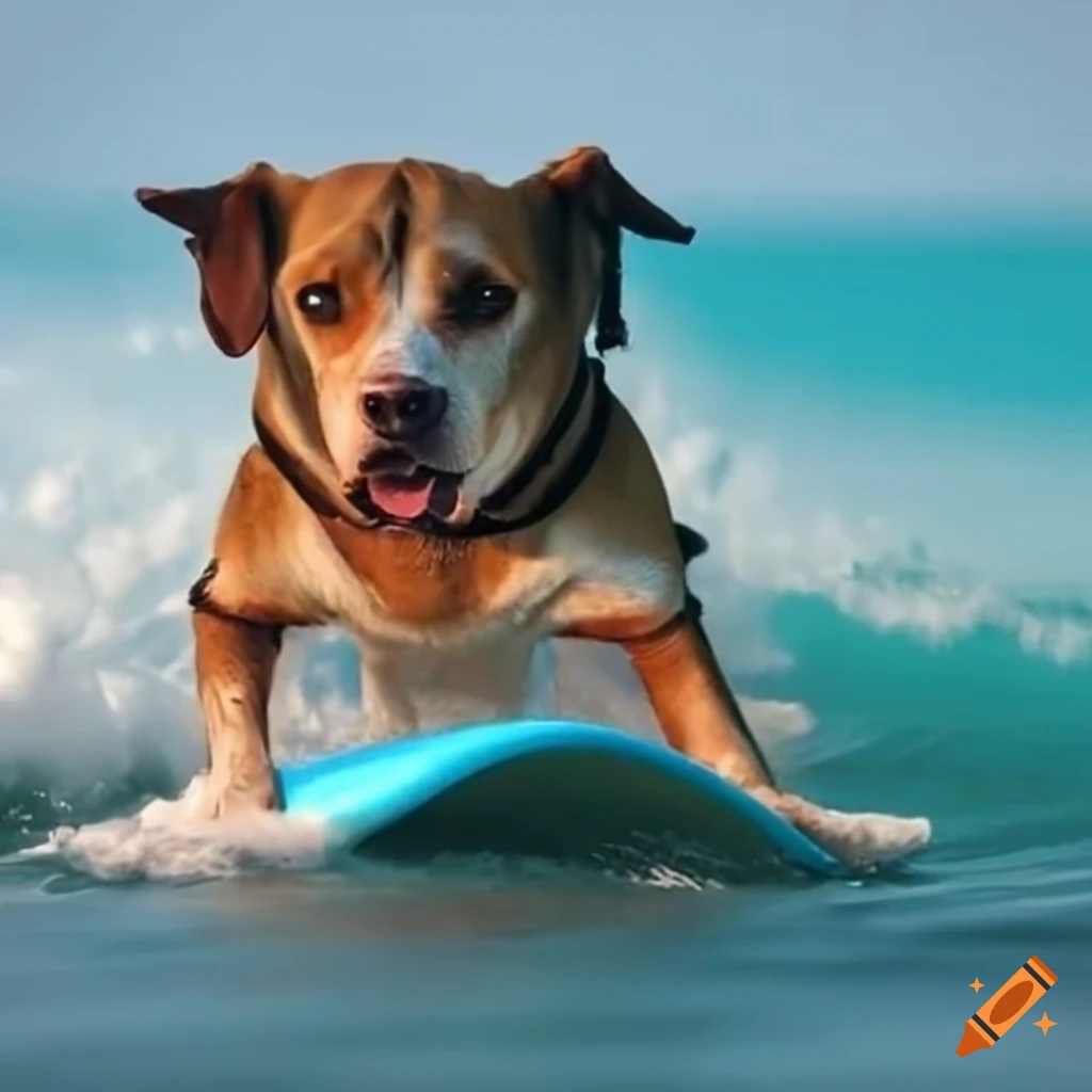 Dog surfing