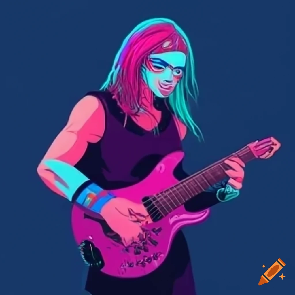 Cyberpunk heavy metal guitarist on Craiyon