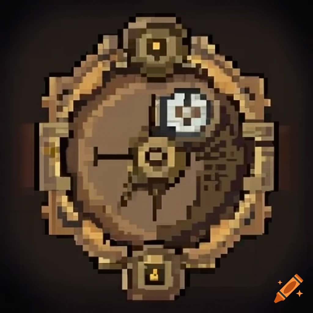 steampunk pixel art emblem