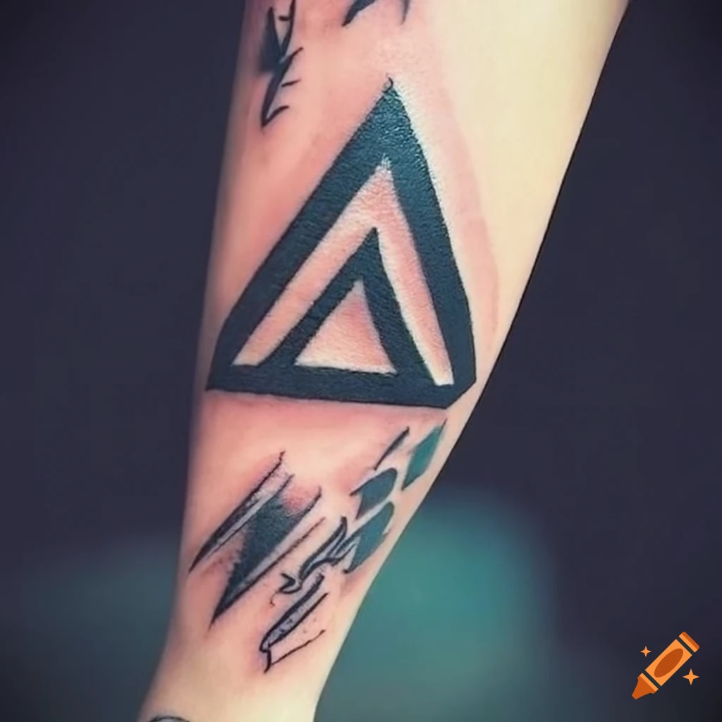 Siblings' matching tattoo Triangle with a pursuit curve #triangletattoo  #linework #lineworktattoo #forearmtattoo #finelinetattoo #nyctattoo… |  Instagram