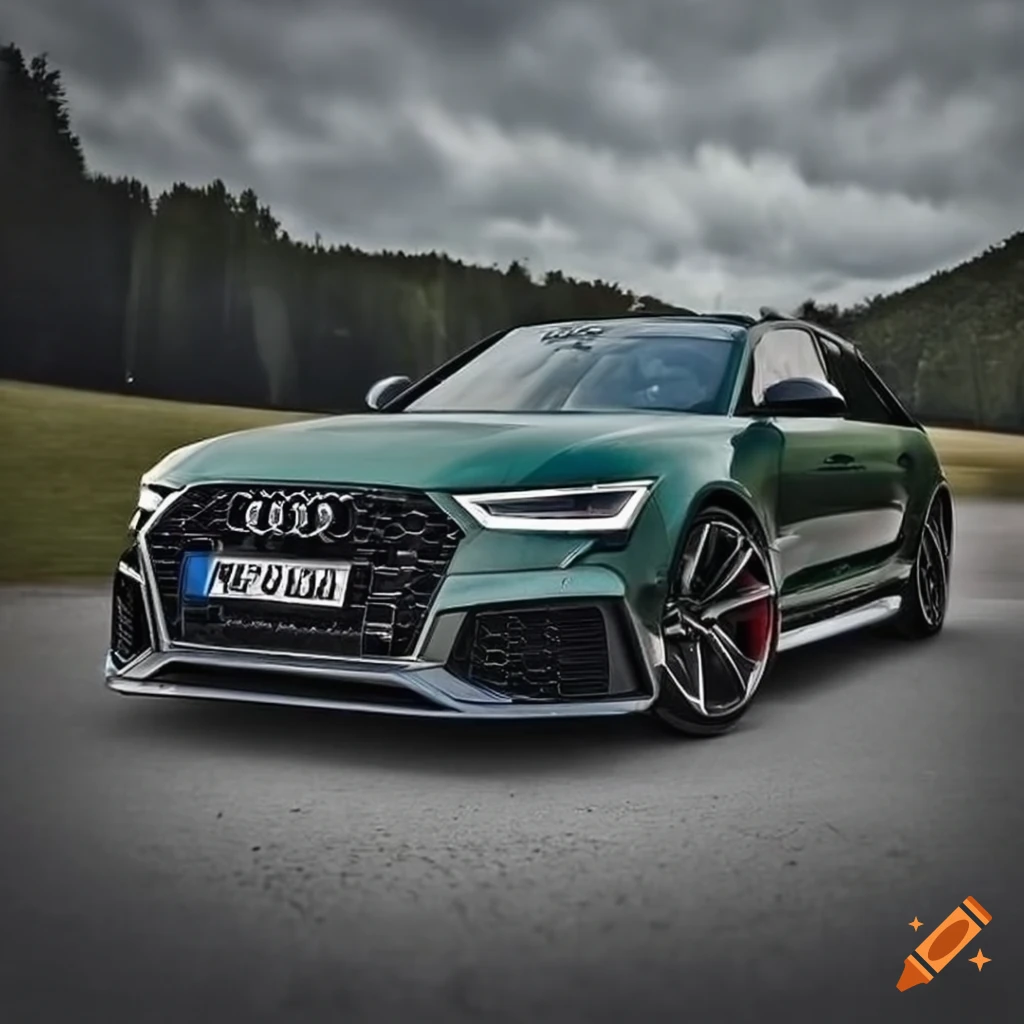 An audi a6 with lowered suspesion and a widebody kit on Craiyon