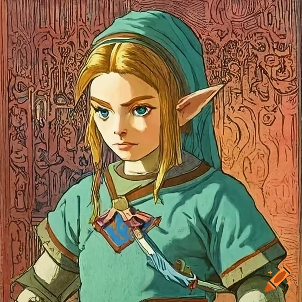 Illustration Of Female Link From The Legend Of Zelda Breath Of The 