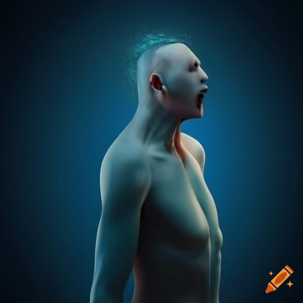 3D render of a man avoiding scissors
