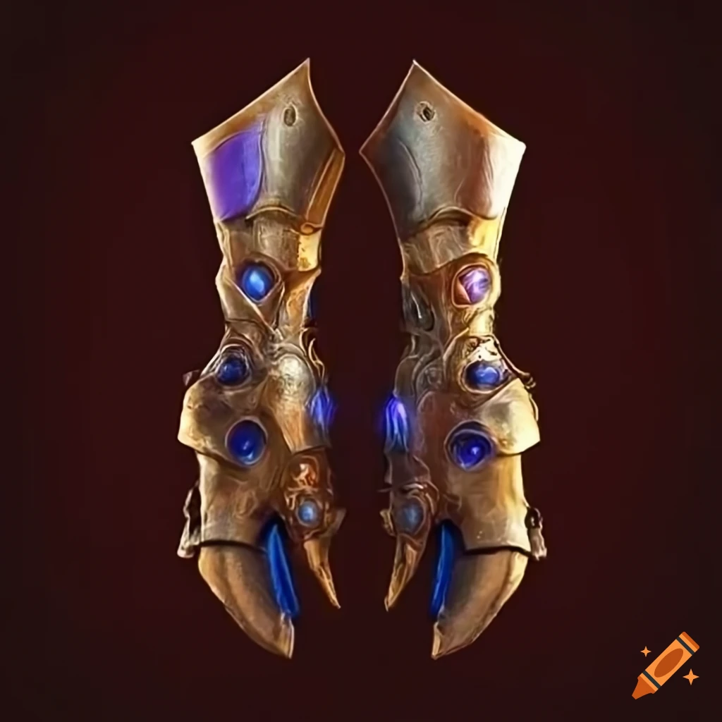 Image of magical gauntlets with embedded orbs on Craiyon