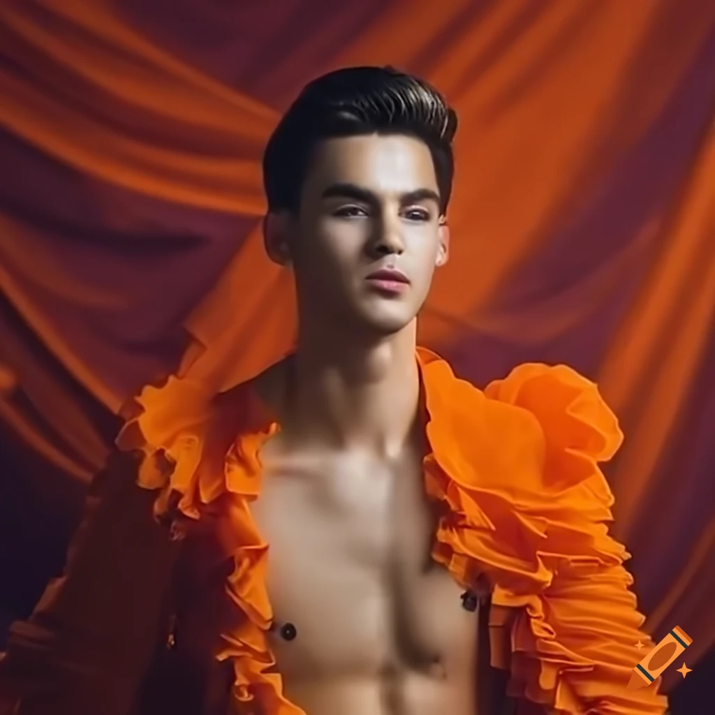 photorealistic fashion photoshoot with a male model
