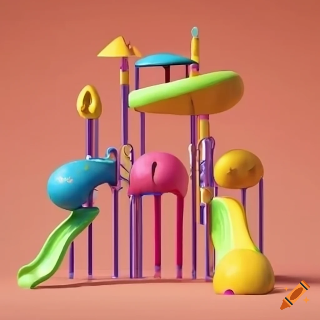 colorful and surreal playground for public park